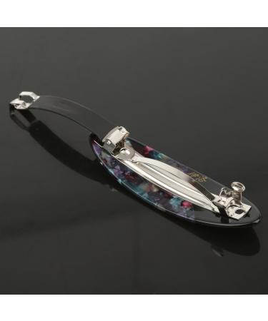 MagiDeal Fashion Acrylic Oval Flat Feather Hair Clip - Stylish Purple Black Hairpin Barrette for Women - Buy Online on GoSupps.com