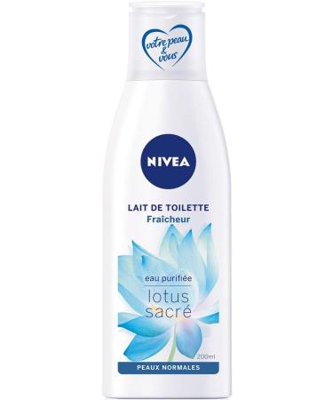 NIVEA Lait de Toilette Fra cheur (2x200ml) lait d maquillant yeux nettoyant visage l'extrait de lotus sacr soin visage femme pour peaux normales et mixtes - Buy Online on GoSupps.com