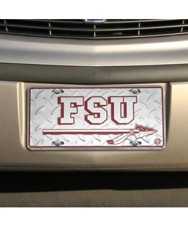 Football Fanatics NCAA Florida State Seminoles (FSU) Silver Metal License Plate
