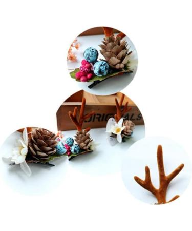 minkissy 1 Pair Antler Hairpin Hair Clips for Babies Toddler Hair Clips Reindeer Hairpin Fawn Horn Hair Clips Kids Barrettes for Hair Baby Hair Clips Antler Headwear Child Antlers Cosplay - Buy Online on GoSupps.com