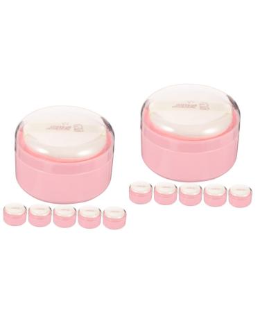 Toddmomy Baby Powder 12 Pcs Body Powder Puff Box Baby Powders Pink Synthetic Sponge Compact Child Plastic Containers 8x6cmx2pcs Pinkx2pcs