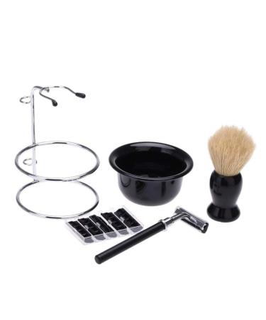 MEICOLY 5 in 1 Men's Shaving Kit with Stainless Steel Stand - Razor Blades, Brush, Bowl - Father's Day Gift - Buy Online on GoSupps.com