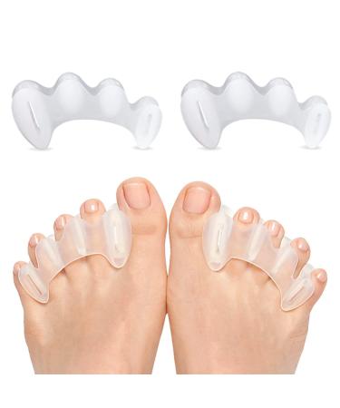 Toe Separators  Toe Spacers for Feet Women/Men - Bunion Corrector for Women  Toe Corrector for Toes  Bunions  Hammertoes  Hallux Valgus 1Pair  Large Shoe Size Women 13+  Men:11.5+ White