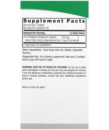 Natural's Answer Oregano Oil 150mg Gluten Free 90 Softgels - Buy Online on GoSupps.com