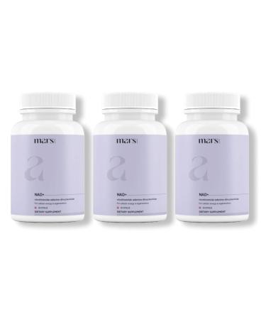 mars by GHC NAD+ Capsules with NR & Vitamin B3 | Cellular Energy Brain Health & Resilience Support | Pack of 3 | 180 Capsules