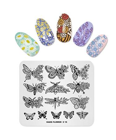 Plate Stamp Plate Flower Butterfly Multi-Pattern Stamping Template Printing Image Nail Art Stamper Tool Nails FL015