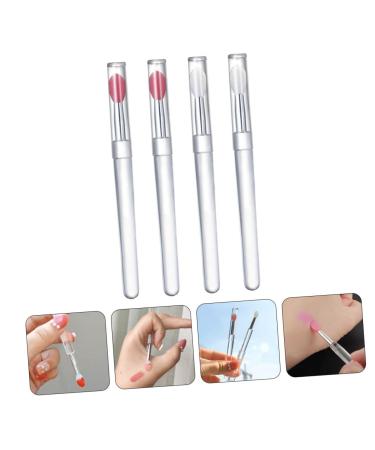 4pcs Silicone Lip Brush Set - Portable Lip Mask & Eyeshadow Makeup Tools for Effortless Lipstick & Lip Gloss Application - Buy Online on GoSupps.com