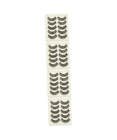 minkissy 40 Pairs Diamond False Eyelashes False Eyelashes with Rhinestones Volume Cat Eye Performance Eyelash Lashes Long Fake Lash Chemical Fiber Hard Stem Cosmetic Cosplay