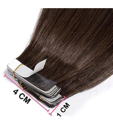 Buy SEGO TAPE Extensions - 100% Remy Hair 20 Medium Brown #4 Adhesive Tape Hair Extensions (18/45cm) + 10 Free Tapes - Smooth Quality Hair! - Buy Online on GoSupps.com
