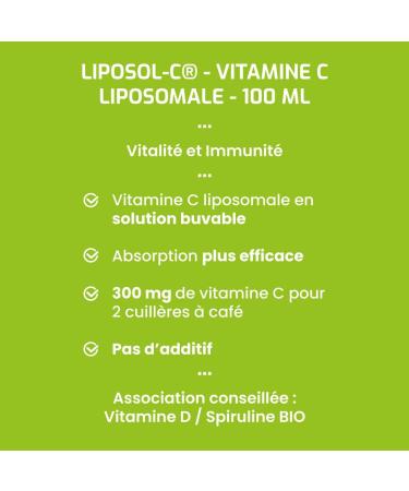 Compl ment alimentaire VITAMINE C LIPOSOMALE - 100 mL - Vitamine C sous forme liposomale - Tonus et D fenses immunitaires - D velopp en France - Buy Online on GoSupps.com
