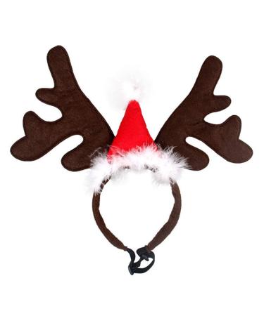 Pretyzoom Christmas pet headband reindeer antlead band moose with a Christmas hat for cat dog christmas xmas party hair accessories cosplay costume accessories - Buy Online on GoSupps.com