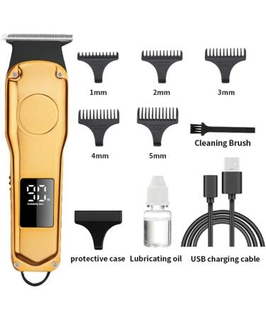 Bassulouda Gold Hair Clipper Men's Hair Clipper Electric Rechargeable Beard Trimmer Shaving Razor for Men Cutter - Buy Online on GoSupps.com
