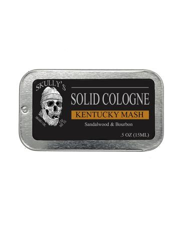 Solid Cologne Balm Kentucky Mash (Sandalwood and Bourbon Fragrance) (0.5 oz) Concentrated Mens Solid Cologne Mens Cologne by Skullys Beard Oil