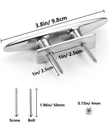 KAHACIYO Boat Cleat Open Base 4/5 inch  Dock Cleat 316 Stainless Marine Grade Steel  Include Installation Accessories Screws 4 inch - Buy Online on GoSupps.com