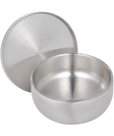 Beavorty 2-Pack Razor Soap Peel with Lid & Shaving Brush Holder | Premium Shaving Soap Bowl | Silver 11x11x6.5 cm - Ideal for Smooth Shaving - Buy Online on GoSupps.com