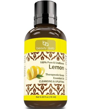 Beauty Aura Therapeutic Grade Essential Oil Set | Our 6 Best Six Scents | Lavender Eucalyptus Lemon Peppermint Sweet Orange & Tea Tree | 6 x 0.33 Fl.oz. (10 ml) | 100% Pure & Undiluted - Buy Online on GoSupps.com