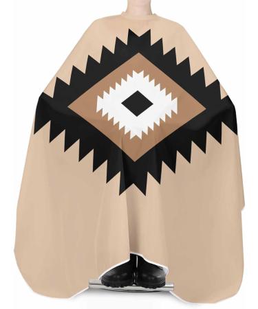 Brown Aztec Barber Cape - Adjustable Hair Cutting Cape for Women Men Kids | Boho Southwestern Design | 55x63 Inch Light Brown Hairdressing Accessory - Buy Online on GoSupps.com