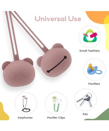 Airfish Silicone Pacifier Box 2 Pack - BPA-Free Baby Bear Pacifier Holder for Travel - Orange & Dark Pink - Buy Online on GoSupps.com