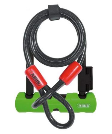 Abus Iron lock Ultra 410 + SH34 holder + fuse cable Cobra 10/120 - bicycle lock with round bracket - Abus -security level 8 black/green 18 cm - Buy Online on GoSupps.com