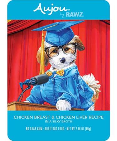 Rawz Aujou Chicken Breast & Chicken Liver Dog Food 8/2.46 oz Pouches