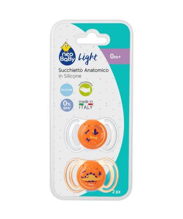 Neobaby Light Anatomical Silicone Pacifier 0M+ 1 Pack of 2 Pacifiers