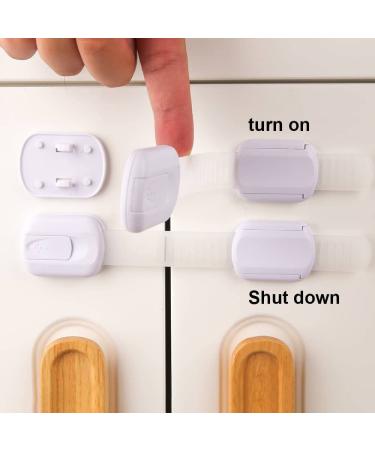 Baby Safety Strap Locks (6 Pack) - Child Proof Cabinet Doors, Drawers, Fridge, Toilet, Dishwasher - No Drilling, 3M Adhesive - Buy Online on GoSupps.com