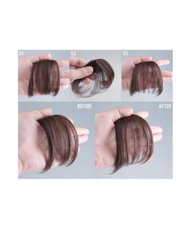 FRCOLOR Clip-in Hair Bangs Extensions - Light Brown Synthetic Fringe Hairpiece - Buy Online on GoSupps.com