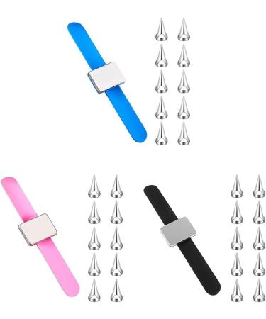 10 Pieces Hair Parting Ring with Magnetic Pin Holder Wrist Adjustable Pinky Hair Parting Tool Metal Braiding Rings for Parting Hair Hair Selecting Tools (Pink) - Buy Online on GoSupps.com