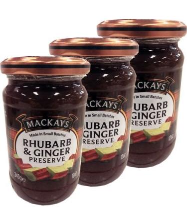 Mackays Mackays Rhubarb & Ginger Marmalade Pack of 3 jars of 340g (beechwood ginger marmalade)