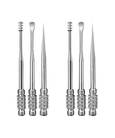 DOITOOL 6 pcs Tool Pickers Toolrandom Pick Cleaning Silver Earwax Keychain Supplies Shop Picnic Cleaner Camping Removal Picks Ear Kit Scoopsrandom Travel Spoon Wax Reusable