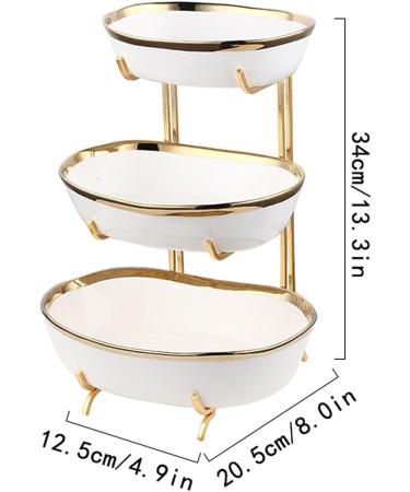 Fruit Bowls Creative Three-Layer Fruit Plate Living Room Home Decoration Chinese Snack Plate Candy Plate Front Desk Kitchen Accessories (Color : White) - Buy Online on GoSupps.com