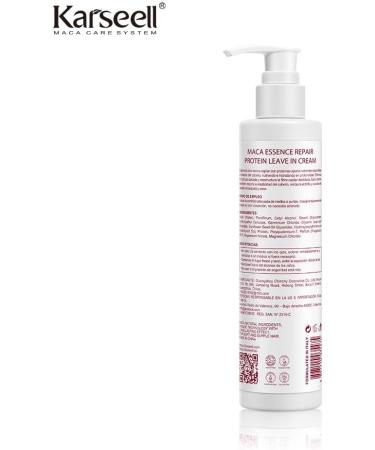 Karseell MACA CARE SYSTEM Leave In Protein Cream Without Rinsing AntiFrizz Treatment Dry Damaged Hair Intense Moisturizing Repairing Strengthening Shine Soft Professional 200ml - Buy Online on GoSupps.com