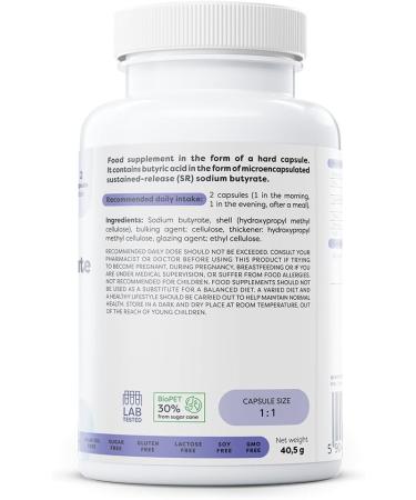 Sodium butyrate SR 960mg - 60 vegan capsules - Buy Online on GoSupps.com
