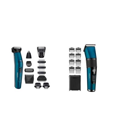 Babyliss Mt890e Japanese Steel 12-1 Multitrimmer MT890E with 12 attachments & Japanese Steel Digital Haschneider E990E with 45 length settings by rotary wheel and 8 comb attachments wireless 160 min. Bundle with hair cutter E990E