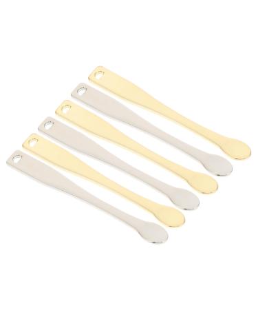 minkissy 6pcs Electroplating Cream Spoon Cosmetic Spoon Mini Makeup Diaper Cream Spatula Spatulas Eye Cream Spoons Foundation Spatula Facial Cream Skin Care Products Zinc Alloy 1 count (Pack of 1) Assorted Color
