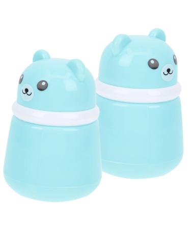 Hemoton 2pcs Bear Powder Puff Box Baby Powder for Newborn Travel Container Travel Baby Powder Talcum Powder Container Empty Body Powder Container Cosmetic Powder Puff Travel Puff Container 10X7CM Blue