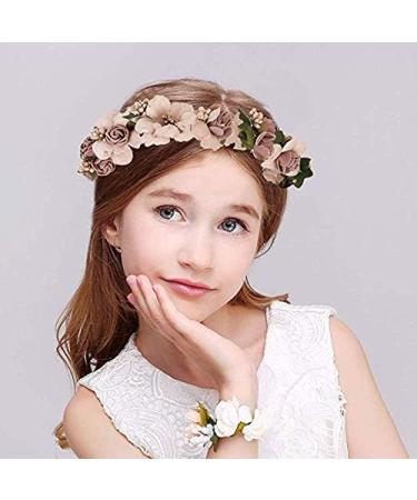 Flower Crown Flower Headband Floral Garland Headbands Boho Rose Head Band Women Lady Girl Hairband Wreaths Garlands for Hat Ornament Party Festival Beach Travle Bridal Wedding Hair Accessories - Buy Online on GoSupps.com