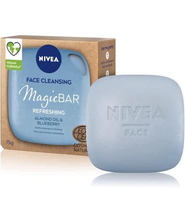 NIVEA MagicBAR Refreshing Almond Oil Facial Cleansing Bar (75g) Vegan Facial Cleanser Plastic Free Facial Cleansing Bar Facial Cleanser - Buy Online on GoSupps.com