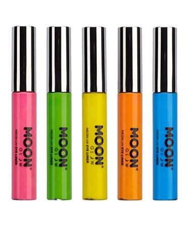 Moon Glow neon UV eyeliner glows brightly under UV lighting! (Orange 10 ml (pack of 5))