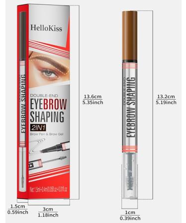  DASAWADA Eyebrow Pencil & Gel 2 in 1 with 4 Tips Tip Eyebrow Contour Pencil Natural Makeup (04# Black) - Buy Online on GoSupps.com