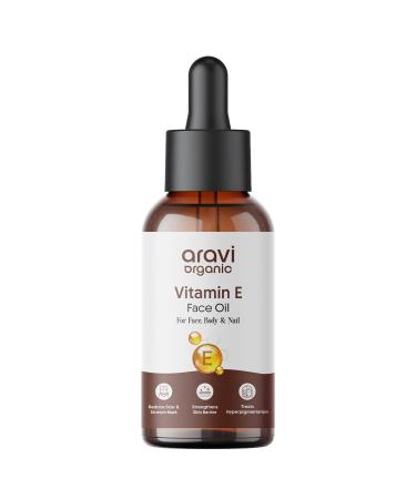 Aravi Organic Vitamin E Oil For Face - 30 ml | Best Oil For Face Body and Nail From Veg Vitamin E Source | Nourish Your Face and Repair Damaged Skin Naturally.