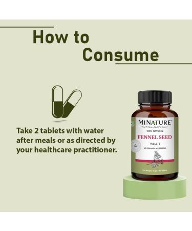 Fennel Seed Tablets by mi Nature | 90 Tablets 1000 mg | 45 Days Supply | Foeniculum vulgare| - Buy Online on GoSupps.com