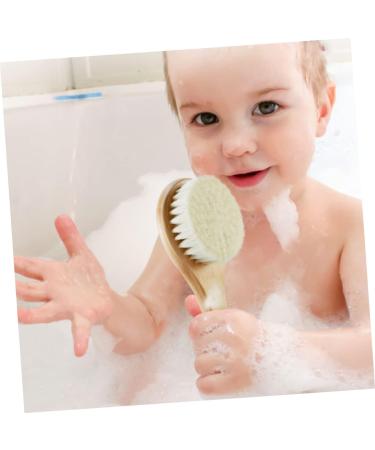 FRCOLOR 3pcs Bath Brush Set for Kids - Scalp Scrubber, Shower Comb, Body Scrub - Baby Hair Brush, Woolen Comb - Wooden Handle - Buy Online on GoSupps.com