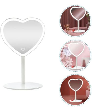 Minkissy LED Love Heart Desktop Makeup Mirror - Touch Sensor Cosmetic Mirror for Home Dormitory - Buy Online on GoSupps.com