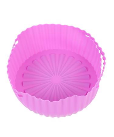 Design Cushion Silicone Reusable Cooking Non-Stick Household Food Liner Accessory Handle for Air Purple 19X19X7CM