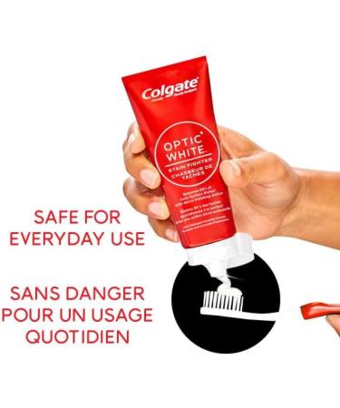 Colgate Optic White Stain Fighter Gel Toothpaste 90 mL 2 pack Clean Mint Paste 90 ml (Pack of 2) - Buy Online on GoSupps.com