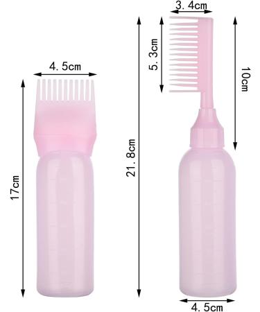 UNVOJL 2 Pack Root Comb Applicator Bottle Hair Dye Bottle Shampoo Brush Applicator Containers for Home Salon Comb Applicators (Pink) - Buy Online on GoSupps.com