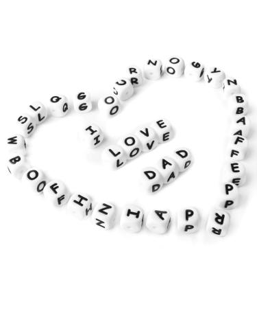 104PCS Square Silicone Alphabet Beads 12MM for DIY Jewelry Making | Weekjoey - Buy Online on GoSupps.com