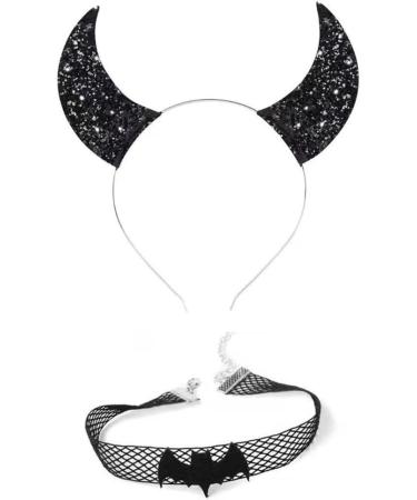 xbiez Girls Glitter Gothic Halloween Cosplay Devil Wing Headband Punk Hair Jewelry Unique Black Headwear Supplies 4 - Buy Online on GoSupps.com