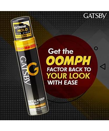 Gat'sby. Set & Keep Hair Spray - Extreme Hold | Quick Drying Long Lasting Hold No Flaking & Natural Shine | Non Sticky & Easy Wash Off | Styling Hair Spray | 250ml - Buy Online on GoSupps.com